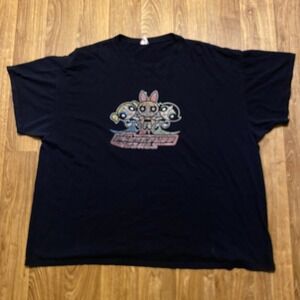 Y2K The Powerpuff Girls Shirt Womens 4XL Cartoon Network Show Black